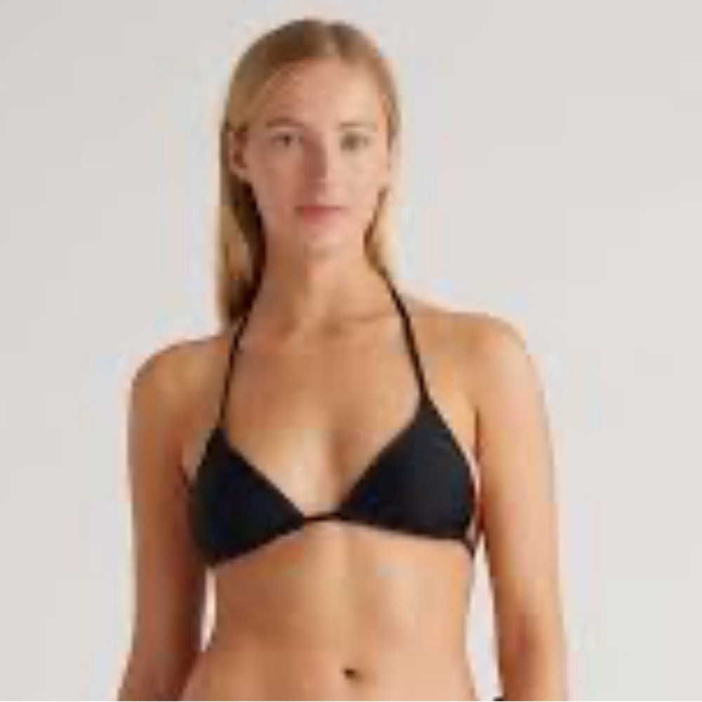 Quince Italian Bikini Top Sliding Cup & Adjustable Strings Ties Size XL NWT
